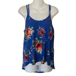 Small Floral Spaghetti Strap Sleeveless Shirt size small
